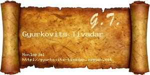 Gyurkovits Tivadar névjegykártya